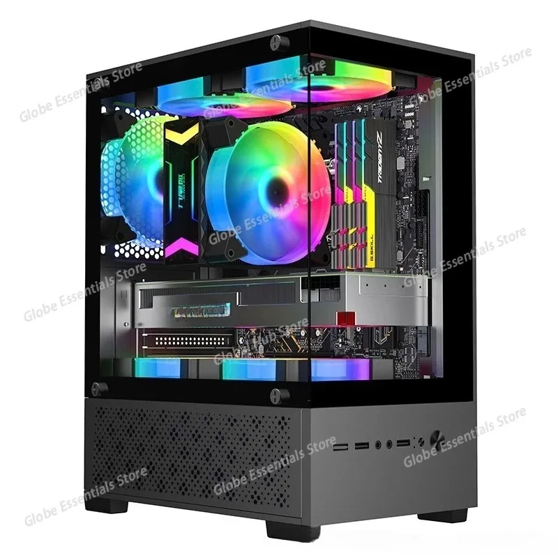 

T8 Columnless Sea View Room Assembly Computer Case Desktop Matx Small and Medium Main Board Glass Side Transparent DIY Shell