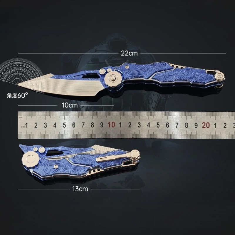 22 cm/8.66in Arena Breakout Versione pieghevole S07 Coltello pieghevole Modello di gioco in lega Collezione in metallo Giocattolo Ornamento Display da tavolo Regalo