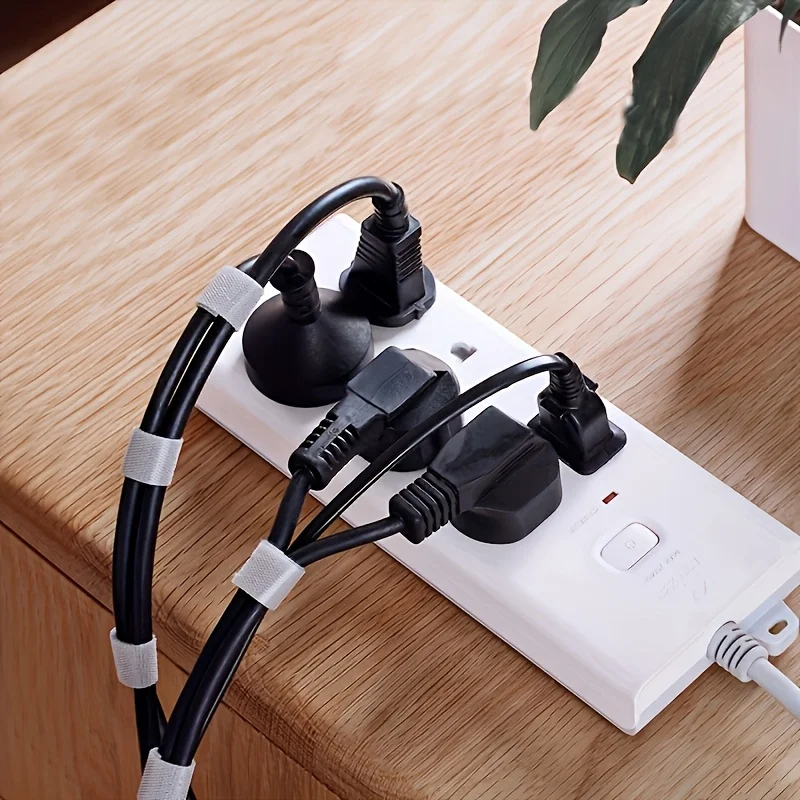 5m data cable storage tool, reusable Velcro cable organizer, computer cable tie, desktop cable routing, fixed strap - view 5