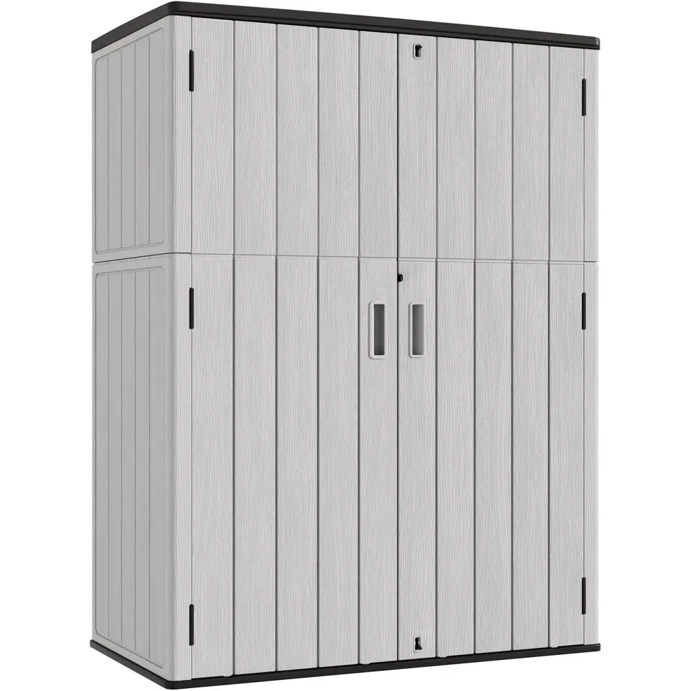 

Уличный вертикальный сарай для хранения, 57 куб. футов, водонепроницаемый уличный шкаф для хранения, сараи из полимерного композита и уличные хранилища для сада, патио (распродажа)