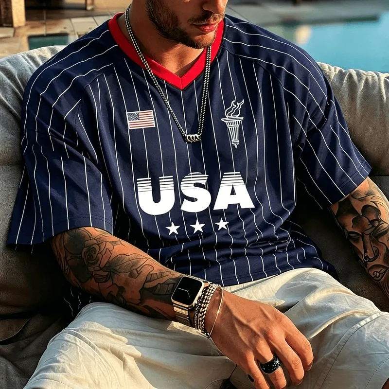 Brazil Argentina USA Mexico National Football Jersey Patriotic Country Flag Kid Soccer T-Shirt Fan Sport Uniform Streetwear Tops view 3