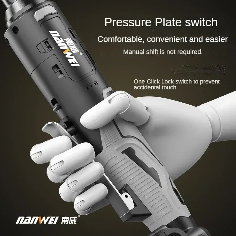 Nanwei Electric Ratchet Wrench Right Angle Wrench Rechargeable Electric Wrench Cordless Impact Wrench Durable Home Repair Tools