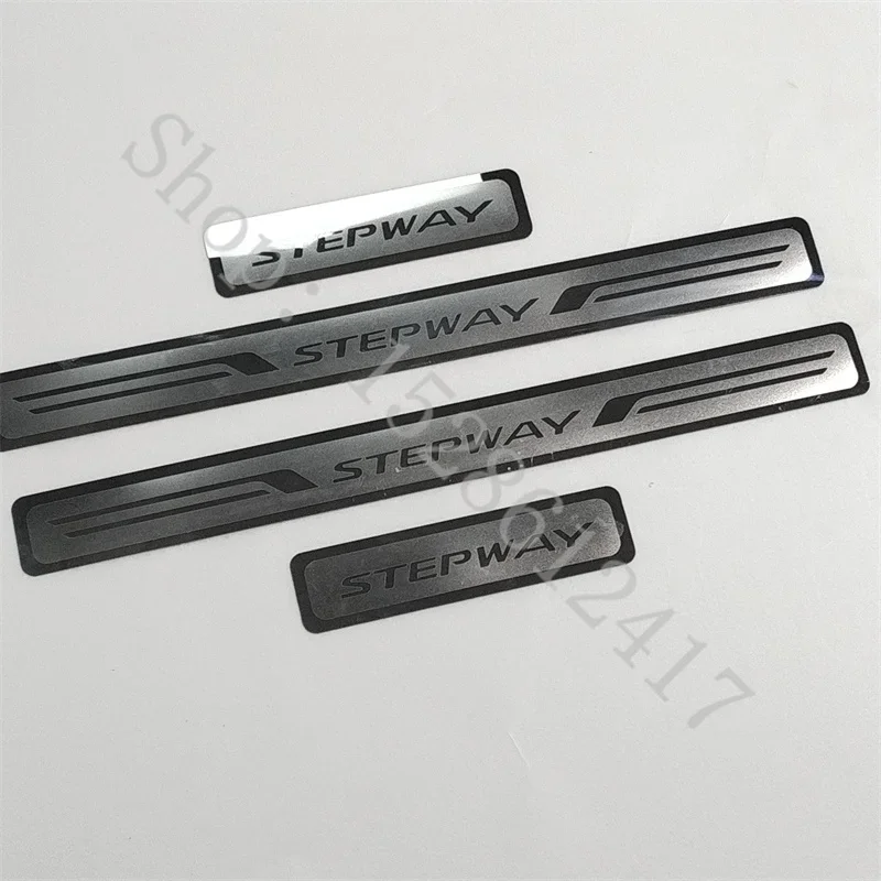 For Dacia Sandero 2 Stepway 2013-2023 Stainless Sticker Door Sill Car Door Cover Outside door sill protector Plate Accessories