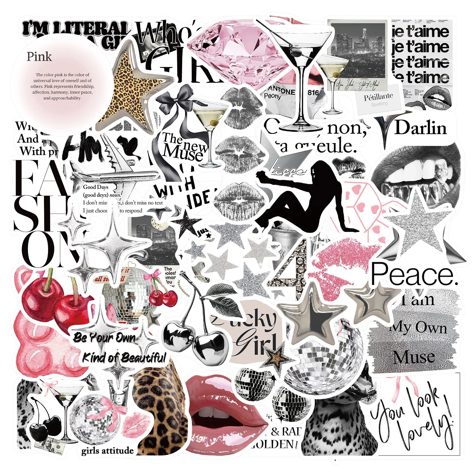 50 STKS Zilver Lucky Girl Sticker Cartoon Persoonlijkheid Creatieve Decoratie Water Cup Mobiele Telefoon Case Scooter Motorcycle Decal