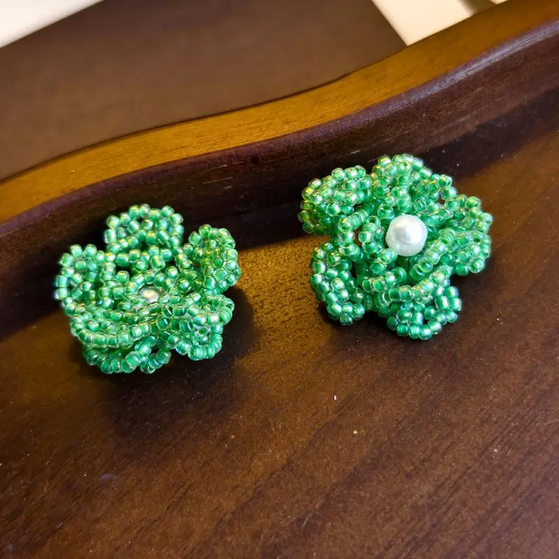 Shoe Charms French Style Handmade Seed Bead Camellia Flower Pearl Resin Lightweight DIY Clog Decor Summer Elegant Gift