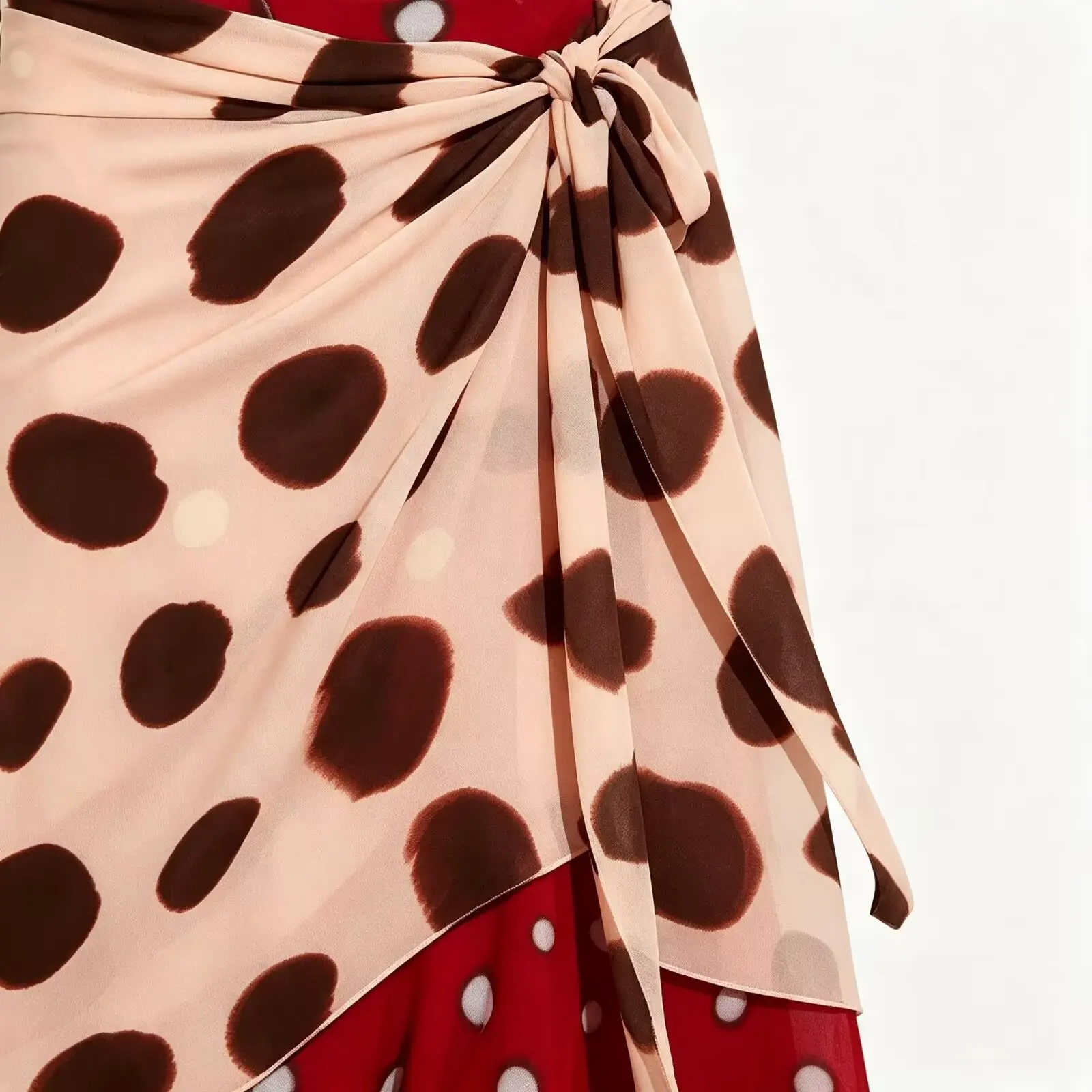 Maxdutti 2026 Fashion European And American Style New Product Positioning Spot Printed Half Skirt Unique Side Bow Decoration