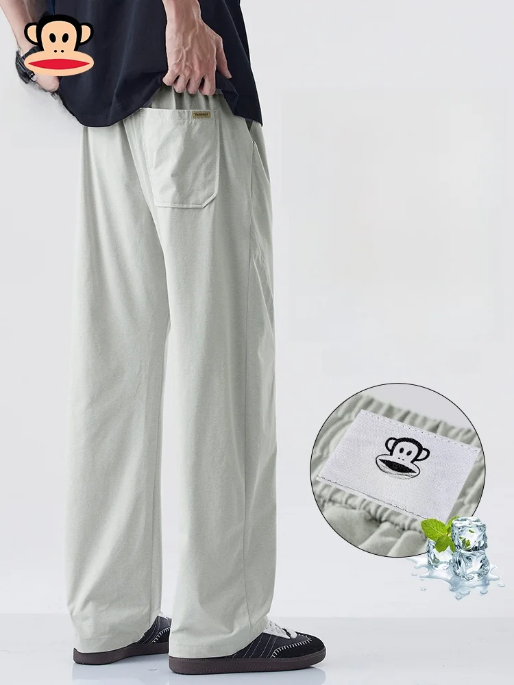 

PaulFrank Men's Cotton Linen Casual Pants Straight Leg Sports Trousers American Retro Sle Breathable Lightweight Summer