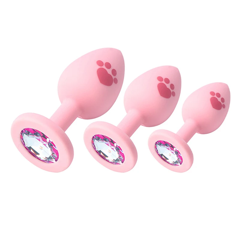 Cat Paw Silicone Anal Plug Adult Couple Games Butt Plug Product Penetration Anal Toy With Crystal Base Sex Toys For Men Women