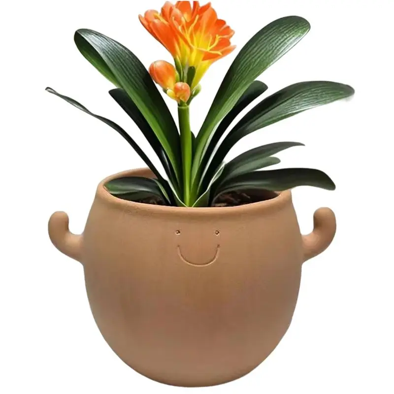 Decorative Plant Pots Home Decoration Smiling Face Planter For Garden For Balcony Bonsai Yard Men Desk Workplace