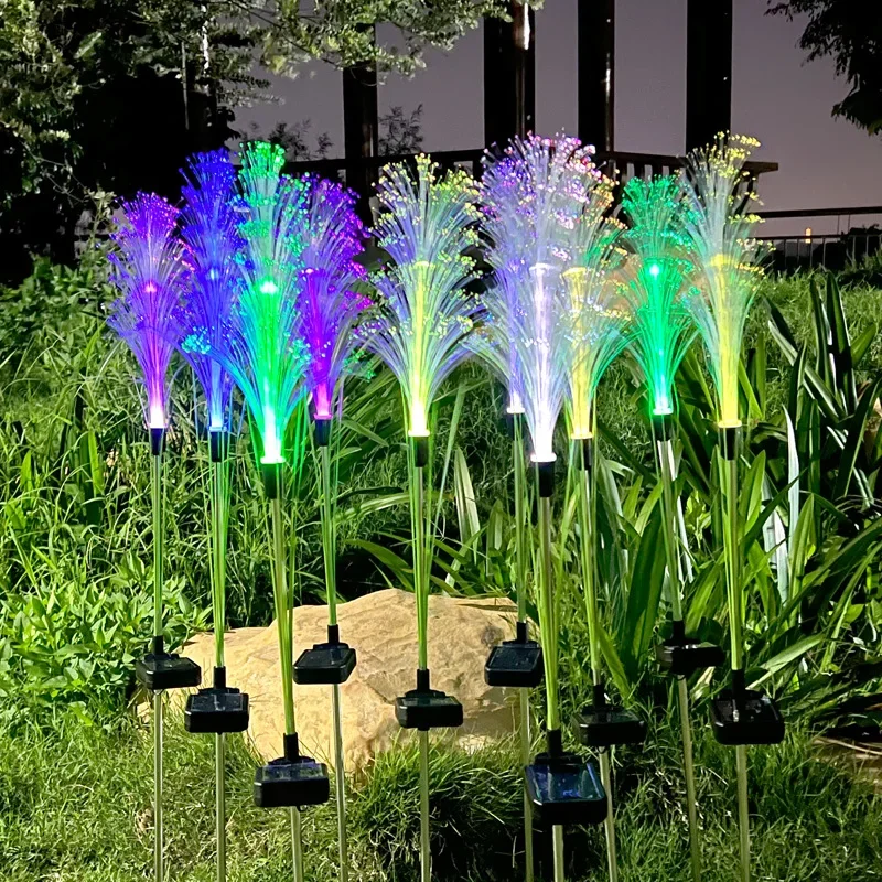 Luz Solar automática de 7 colores que cambia de Color, luz degradada de respiración, luz de paisaje de jardín para césped y enfoque de jardín