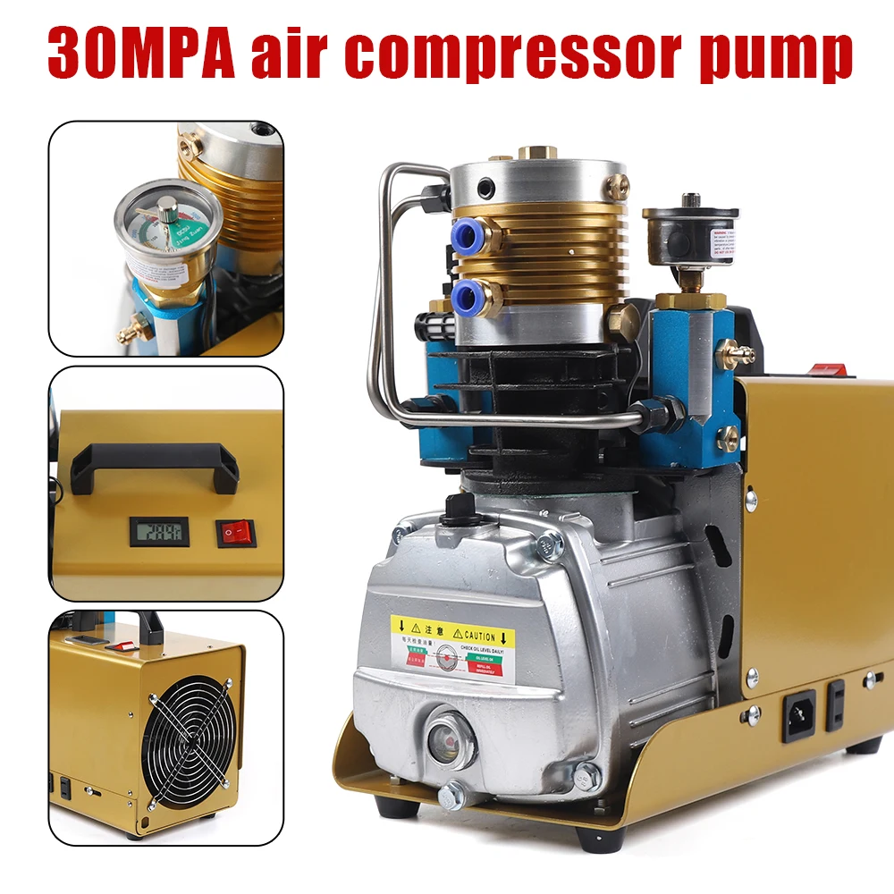 30Mpa 300bar 4500Psi Electric High Pressure Air Compressor Pump For Charging 0-12L Equipment