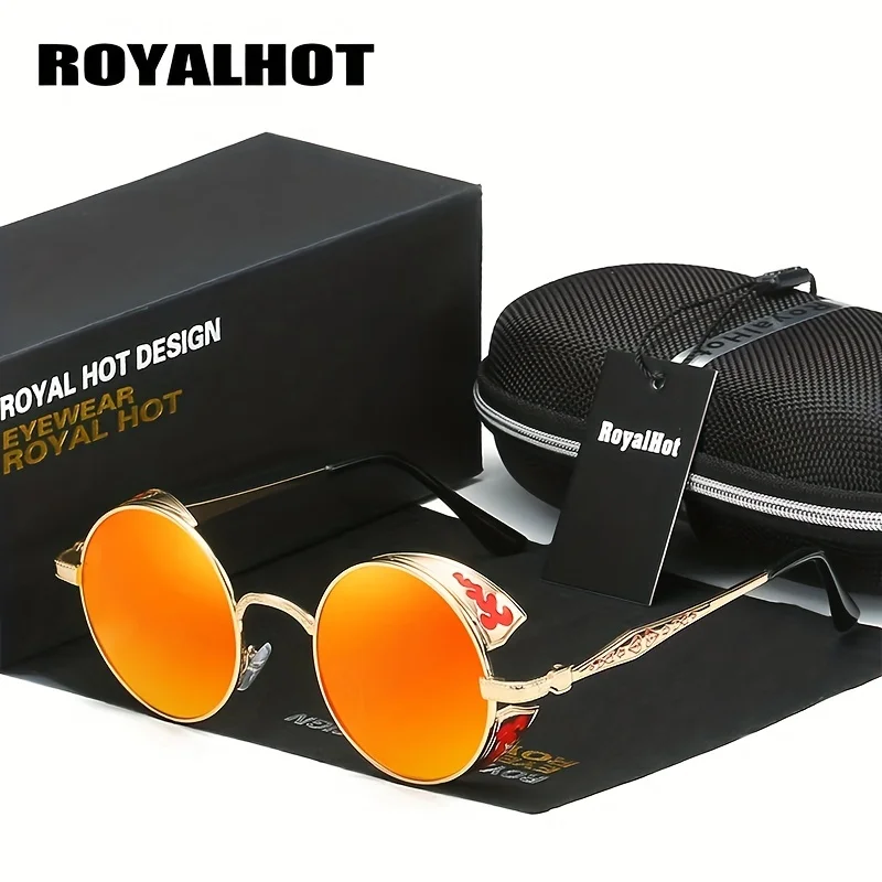 RoyalHot unisex spolaryzowane okrągłe ponadgabarytowe Punk sportowe okulary przeciwsłoneczne rekreacyjne 900p68