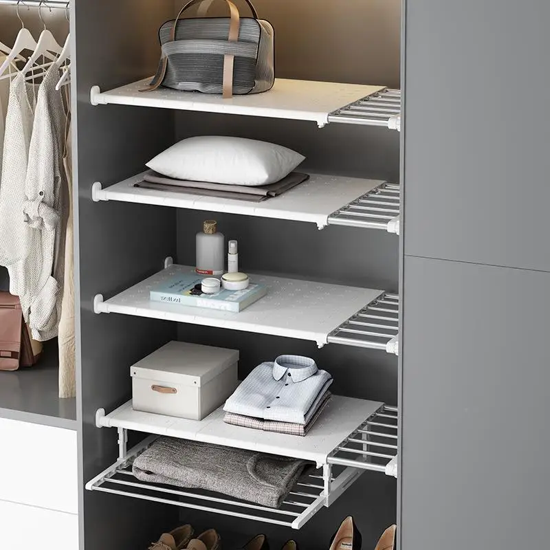

Bedroom Closet Storage Cabinet Sink One Partition Retractable No Drilling Required under Sink Storage Rack Organization