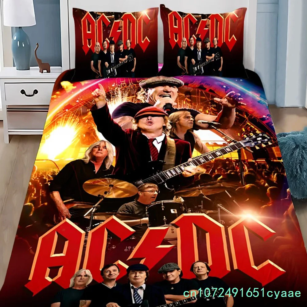 Duvet Cover Pillowcase Bedding Set Rock Band A-ACDC Adult Boy Girl Bedroom Decoration Children Gift Single Double Large Size