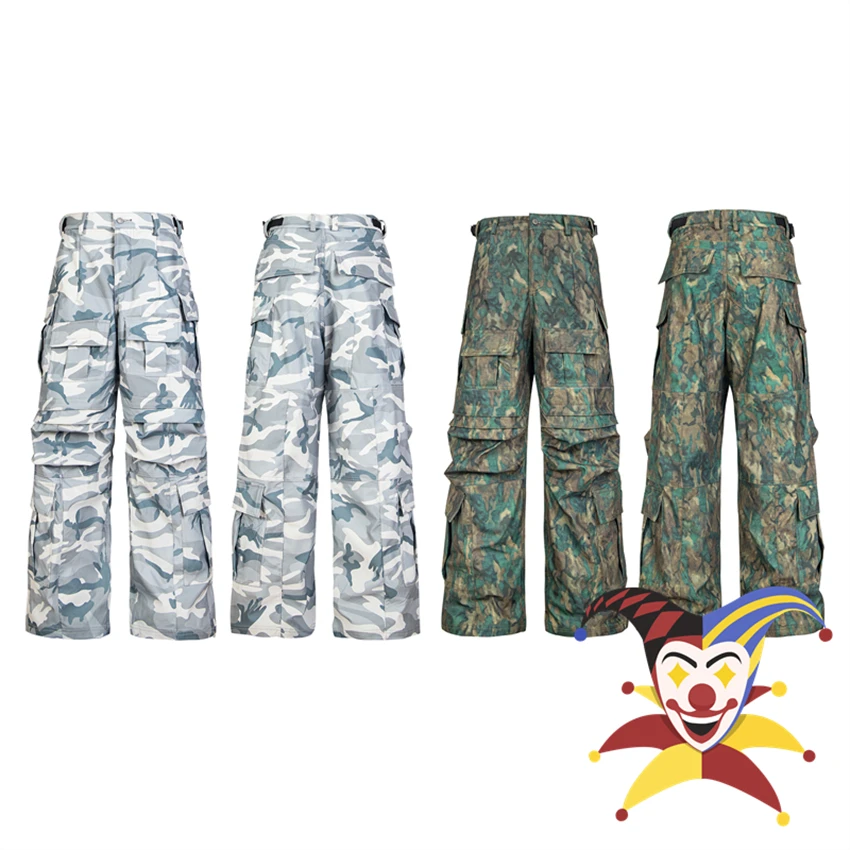 Heavy Fabric Camouflage CAMO CARGO Workwear Pants Men Women Best Quality Multi Pocket Jogger Drawstring Sweatpants