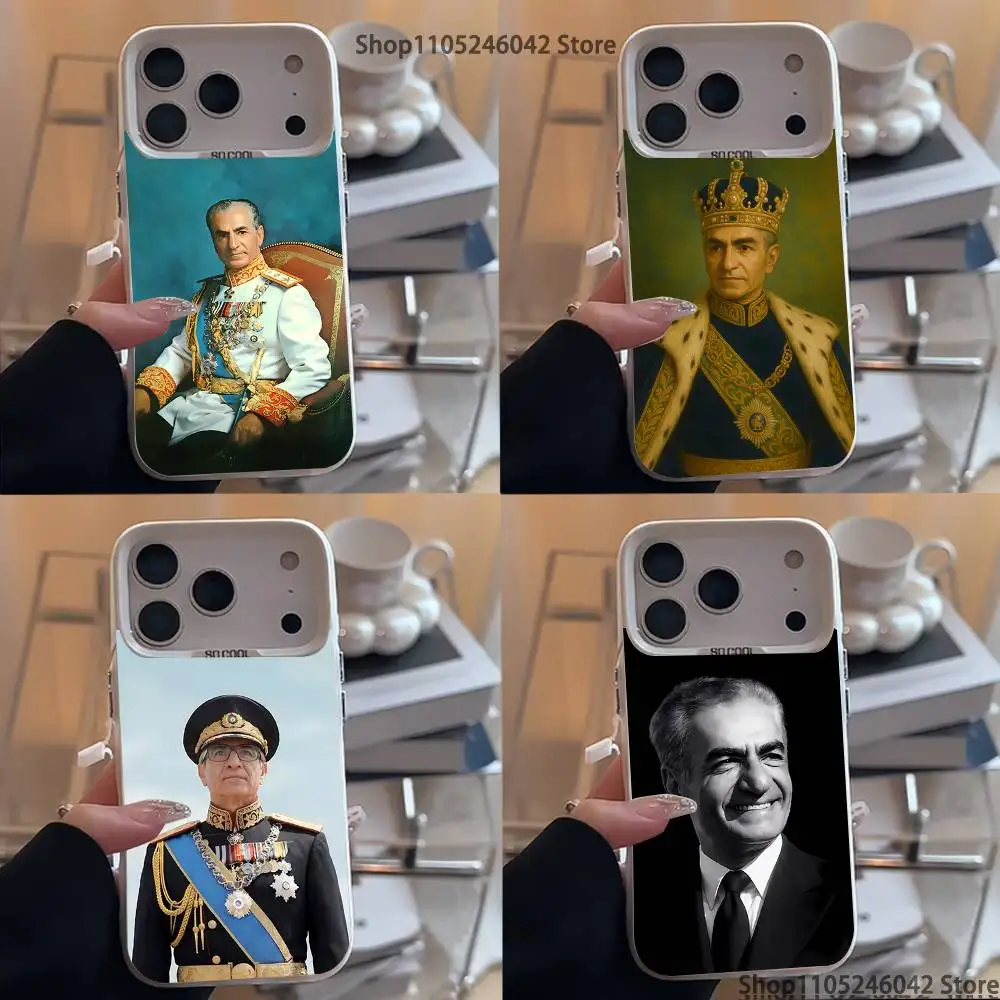 

Mohammad Reza Pahlavi Iran Phone Case For iPhone 17,16,15,14,13,12,11,Pro,XS,Max,Plus,Mini,SE4,E White Matte Shockproof Cover