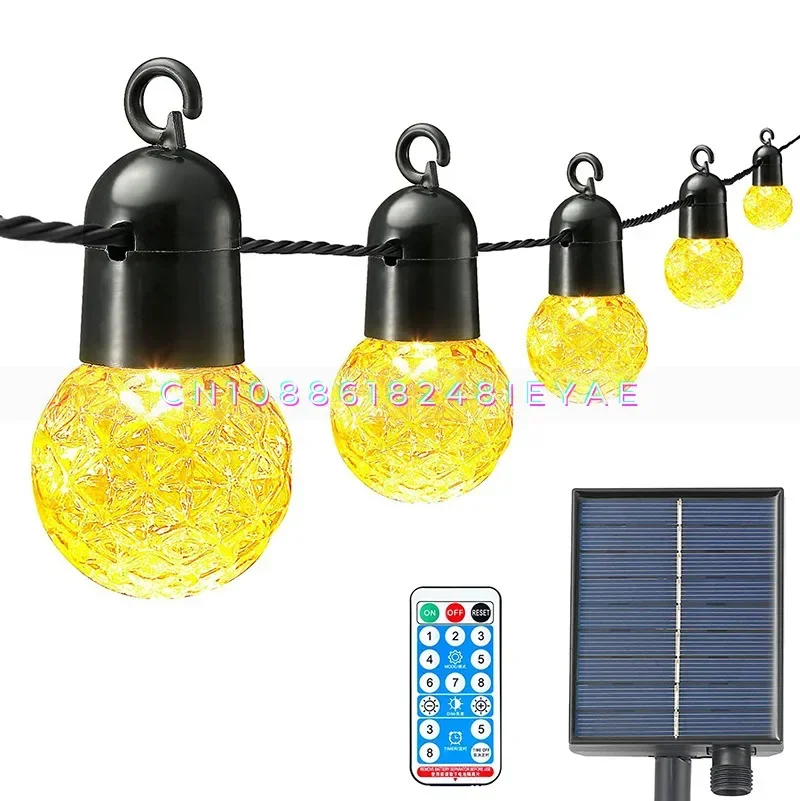 

G40 Solar Pineapple Multi-light String Warm White Light Modern Garden Light Outdoor Waterproof Strip Planet Decorative Light