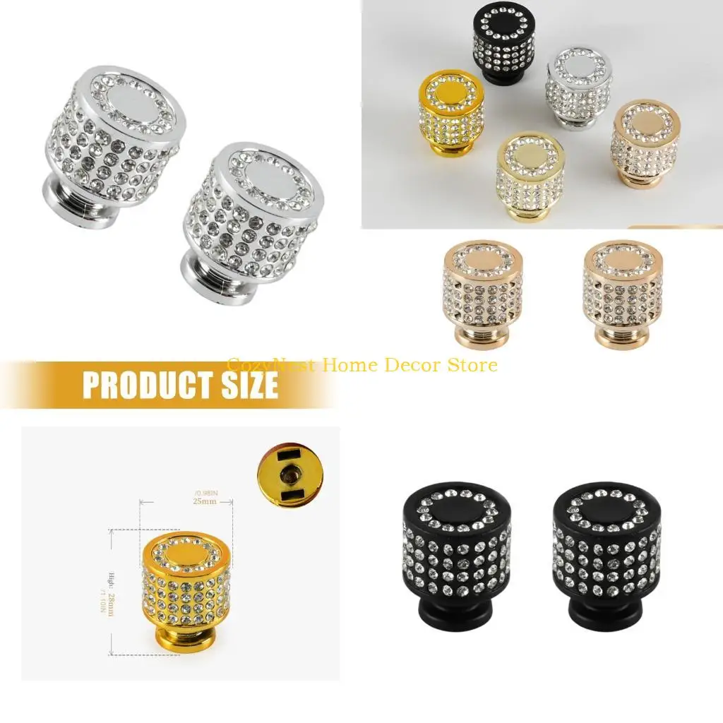 92MF 2PCS Charming Stone Drawer Knobs ABS Strong Lightweight Easy to Install Decorative Drawer Handles Permanent Abs Handles for