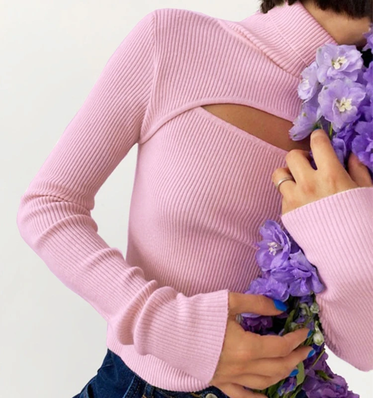 

Women's Knitted Pullover Sweater Autumn Street Sle Slim Fit ort Sve round Ne Regular Thin Knitwear