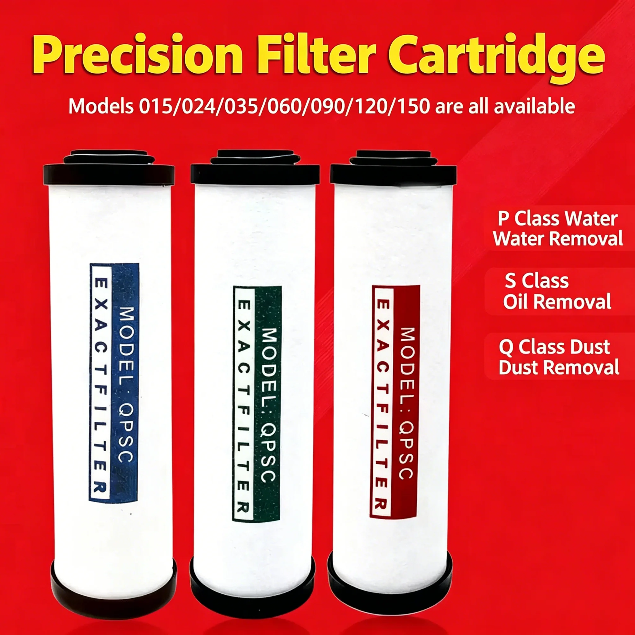 Precision 015/024/035/060 Filter Element  Grade Refrigerated Dryer Air Compressor Filter Element QPS Compressed Air