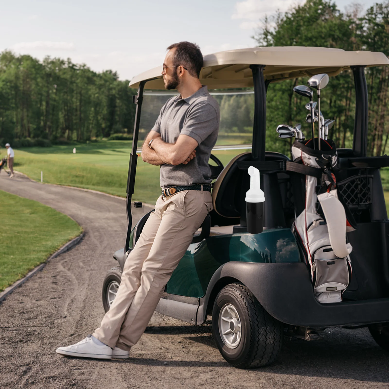 Golf Cart Sand Bottle Attachment Small Container Holder No Drilling Divot Repair Sand Holder for Golf Trolley Accessories Course