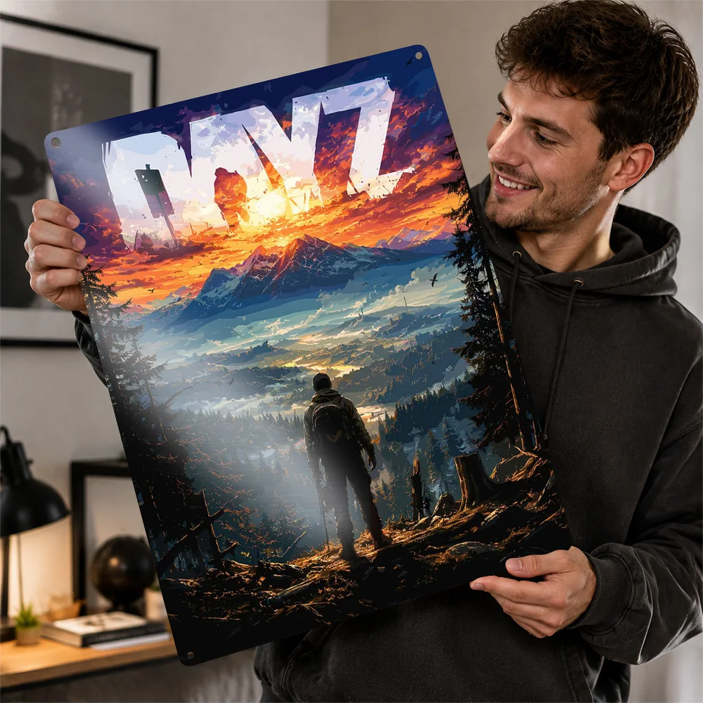 DayZ Mountain Survival Aluminum Poster Customized Metal Tin Sign Battlefield Squad Design Wall Art Appeals To Tactical Players
