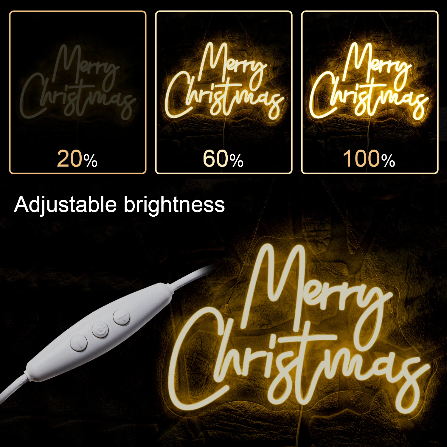 Merry Christmas Neon Sign For Wall Decor Led Light Up Sign Dimmable Room Decoration For Home Room Bar Shop Christmas Art Sign