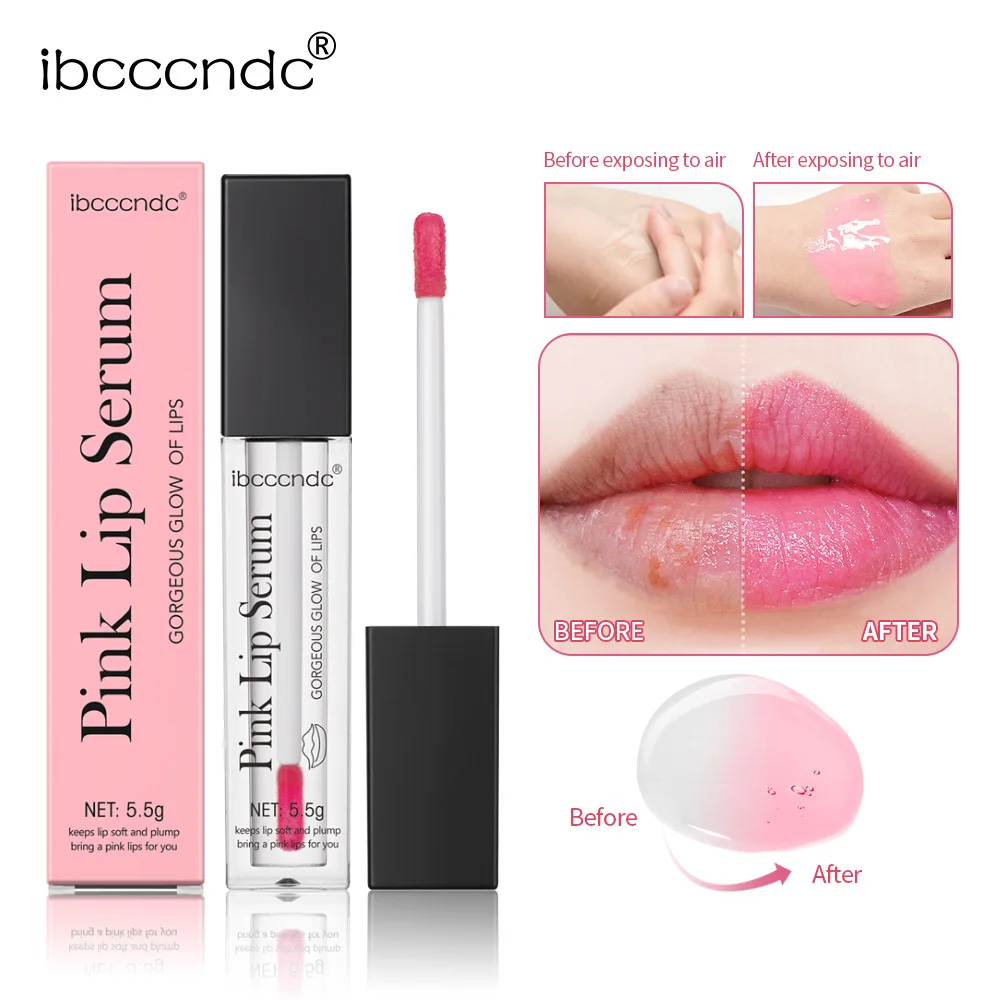 Pink Lips Serum Lip Balm Plumper riduce le linee sottili illumina il lucidalabbra Anti-essiccazione rimuovi l'oscuramento idratante trucco labbra Sexy