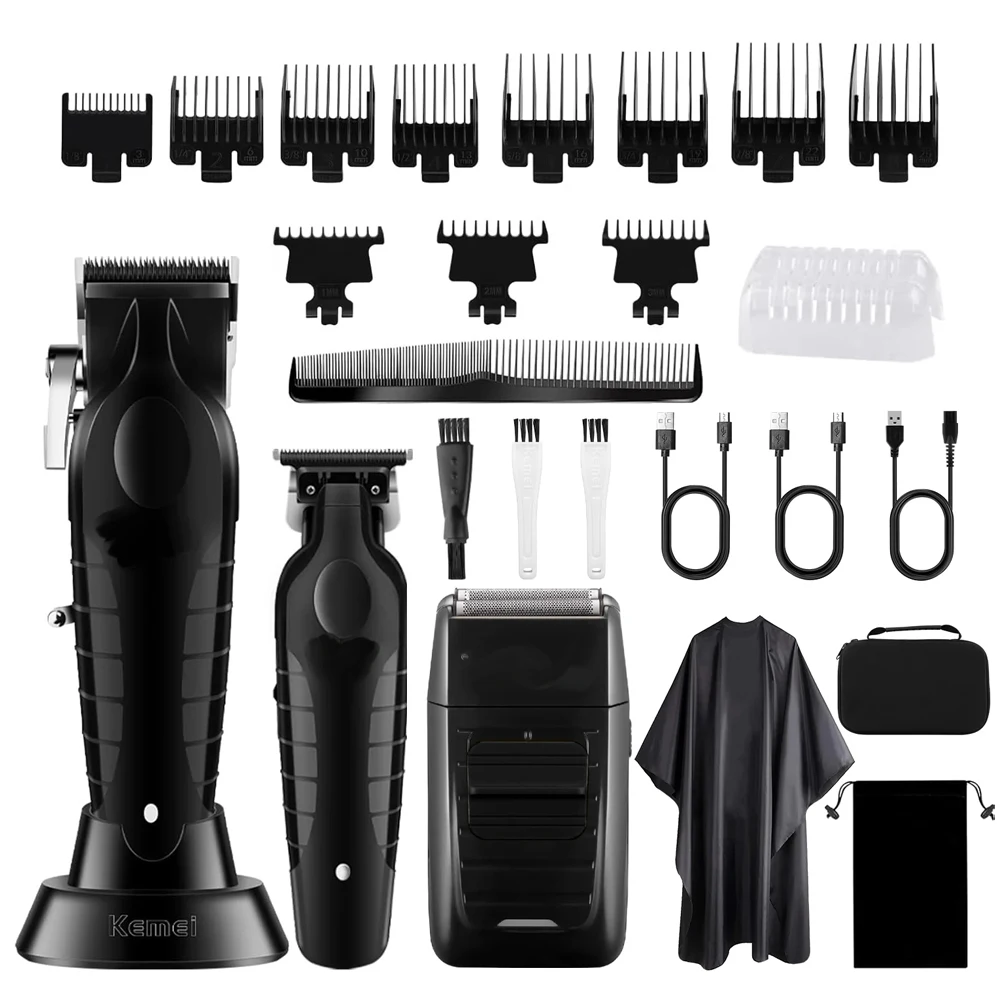 Tondeuse à cheveux professionnelle, tondeuse à barbe pour hommes, tondeuse à barbe électrique sans fil, kit de coupe de cheveux rechargeable, 2299, 2296, 1102