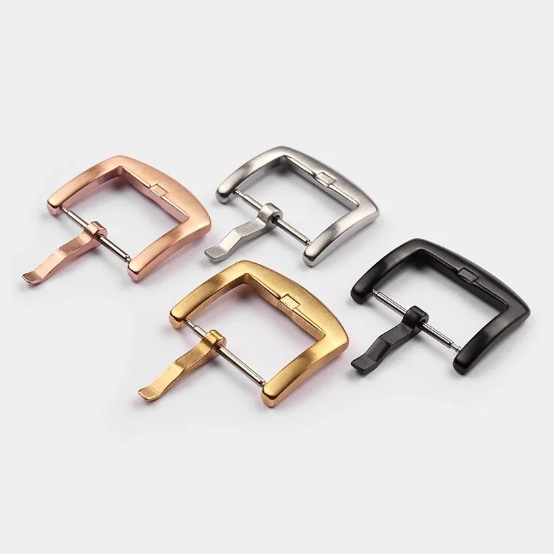 الفولاذ المقاوم للصدأ نحى مشبك ساعة عالمي للرجال سيليكون متجمد الفولاذ المقاوم للصدأ إبرة مشبك حزام من الجلد مشبك فضي