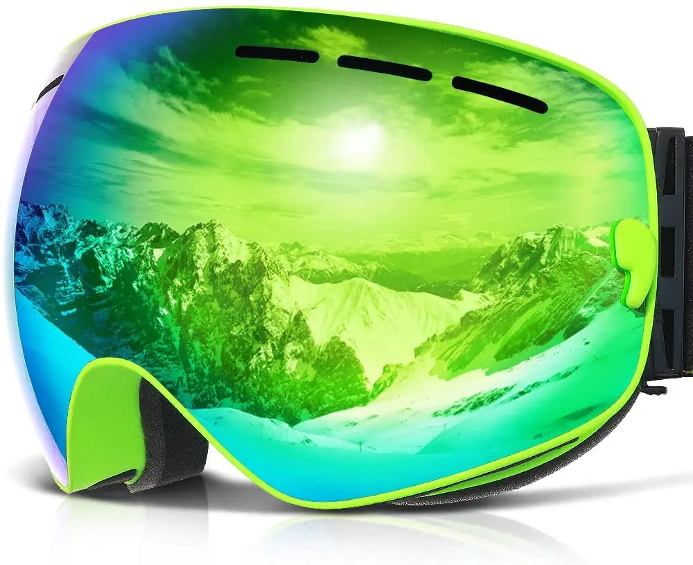 customized ski goggles with anti fog and uv 400 protection for adult women men