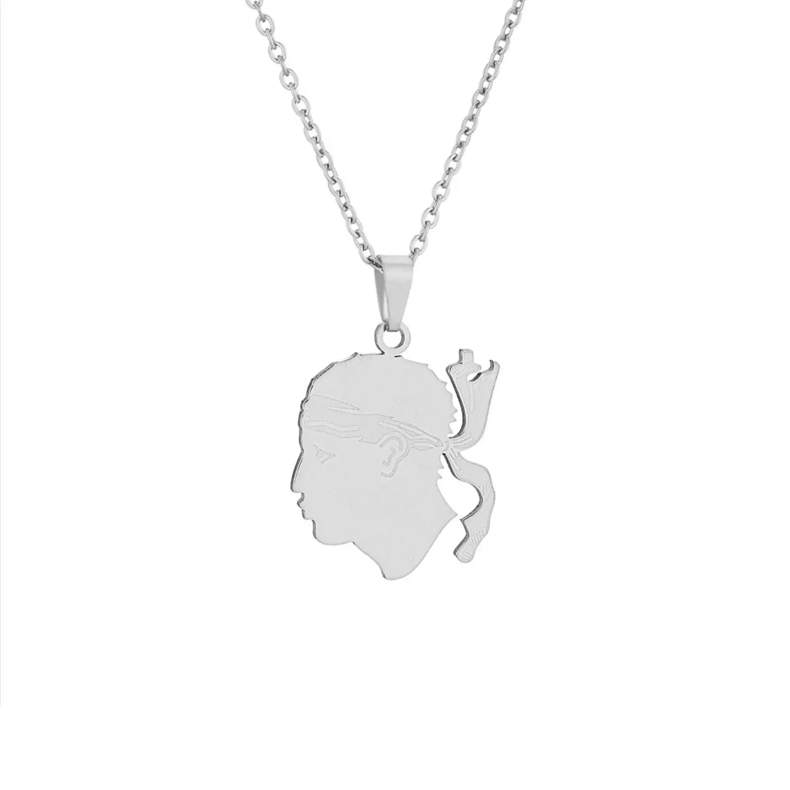 Korsika-Flagge Anhänger-Halskette für Frauen und Männer Edelstahl-Schmuck Accessoires Patriotisches Geschenk – Detail 6