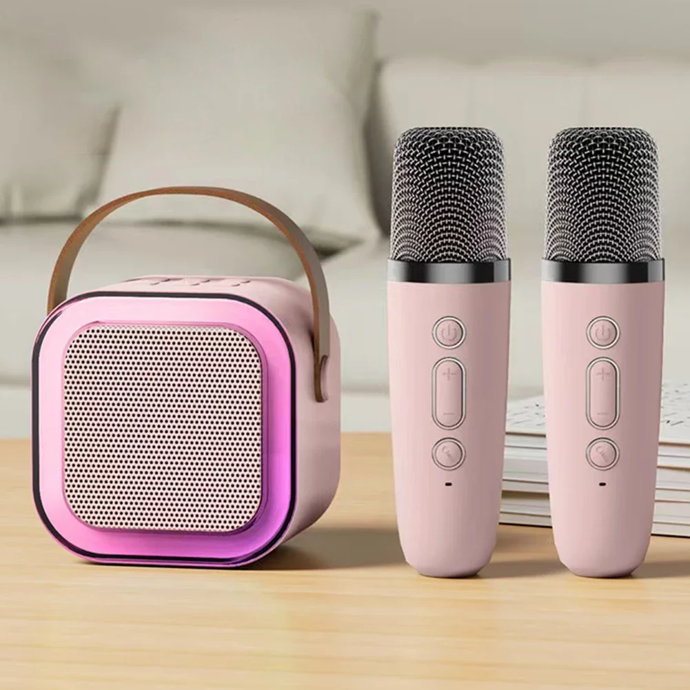 Machine de karaoké K12 portable, Bluetooth 5.3 PA, système de haut-parleurs avec 1-2 microphones sans fil, maison, chant familial, cadeaux pour enfants