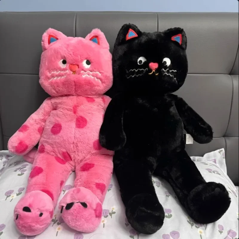 40cm Pink Black Polka Dot Cat Unique Plush Toy Stuffed Kitten Hug Sleeping Throw Pillow Art Design Cushion Brithday Xmas Gift