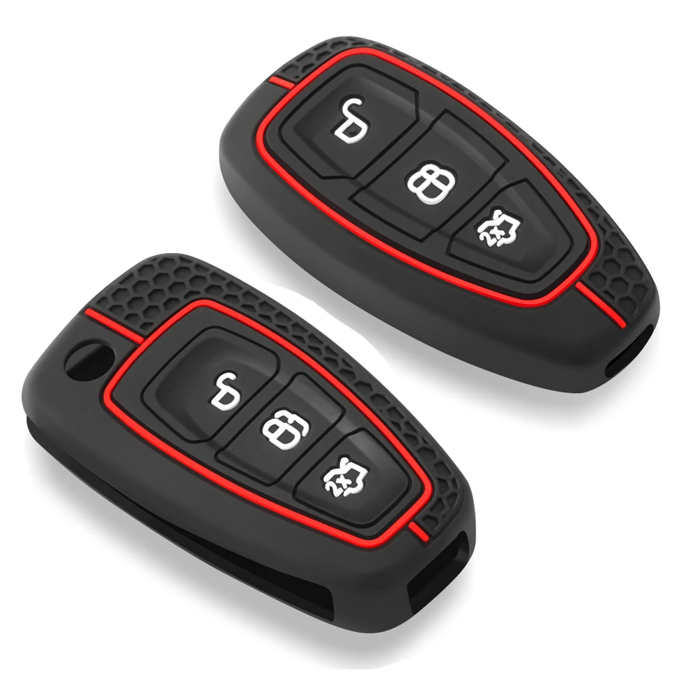 Étui pour clé de voiture en Silicone, pour Ford c-max Mondeo Kuga Fiesta Titanium Ford Focus 3 4 ST MK3 MK4, housse de porte-clés