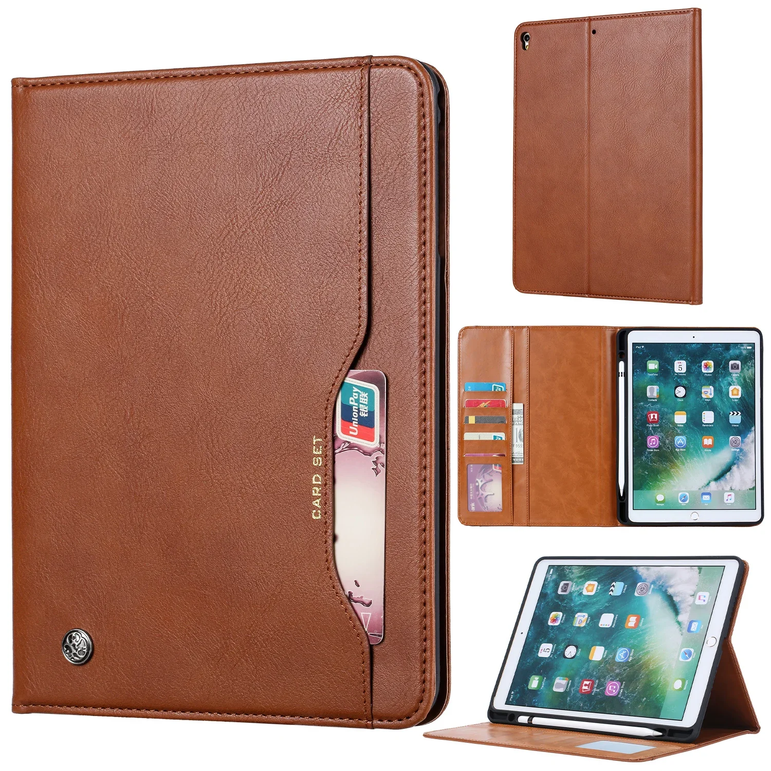 Luxury Business Flip Leather Tablet Case for Apple IPad Mini 7 2024 Mini 6 5 4 3 1 Th Gen Soft Skin Feel Protect Cover