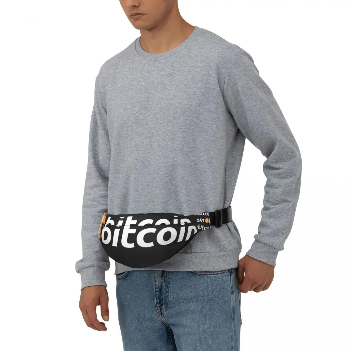 Riñonera Unisex con logotipo de Bitcoin, bolso cruzado multifunción, bolsos de pecho, paquete de cintura de viaje corto