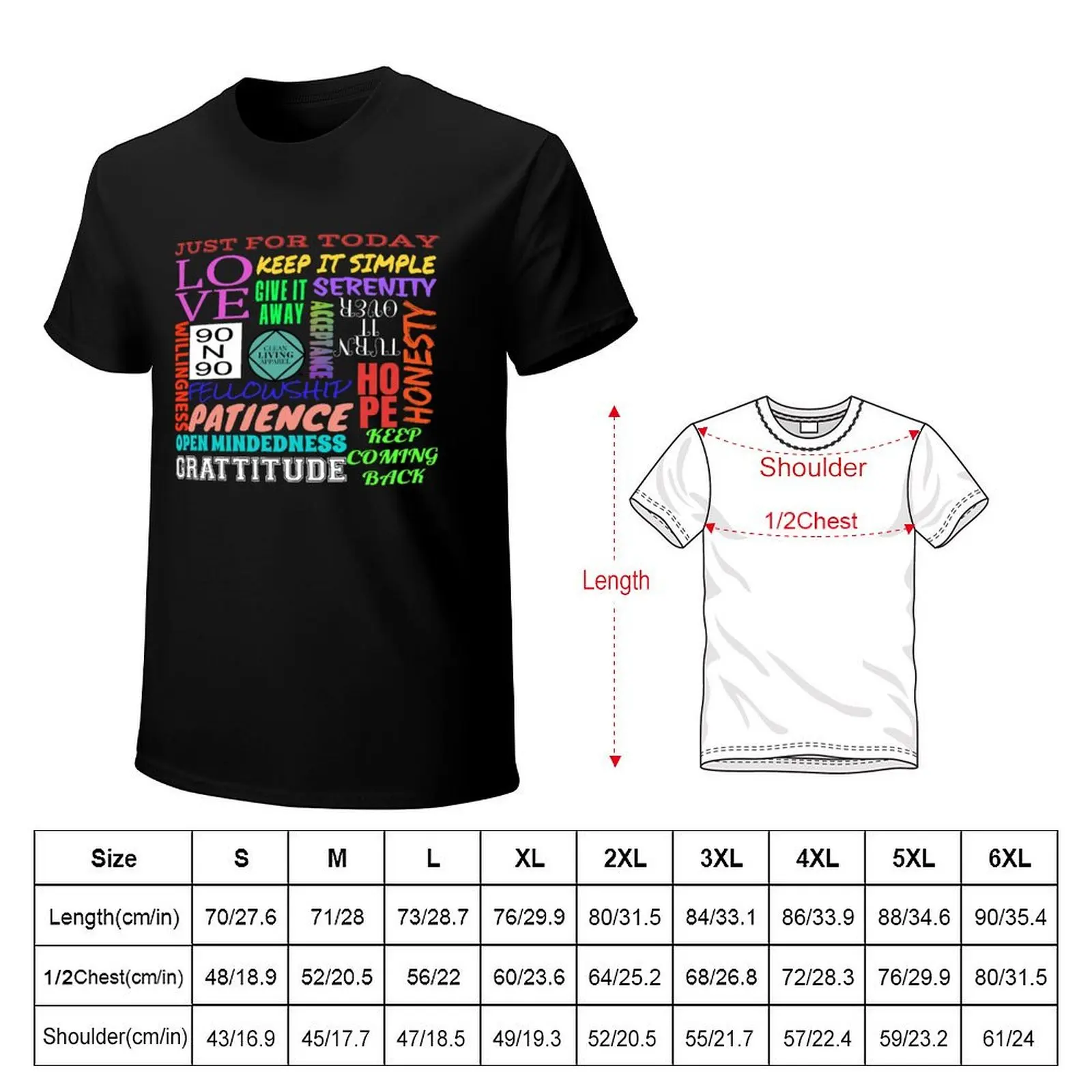 Spiritual Principles of 12 Step Recovery Program NA AA T-Shirt Regular Fit Plain Tee Shirt