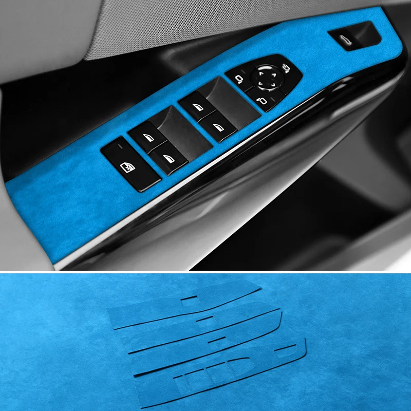 For BMW X3 G45 G48 Door Window Lifting Switch Panel Frame Trim Sticker Performance Made of Alcantara Car Interior Accessories 5