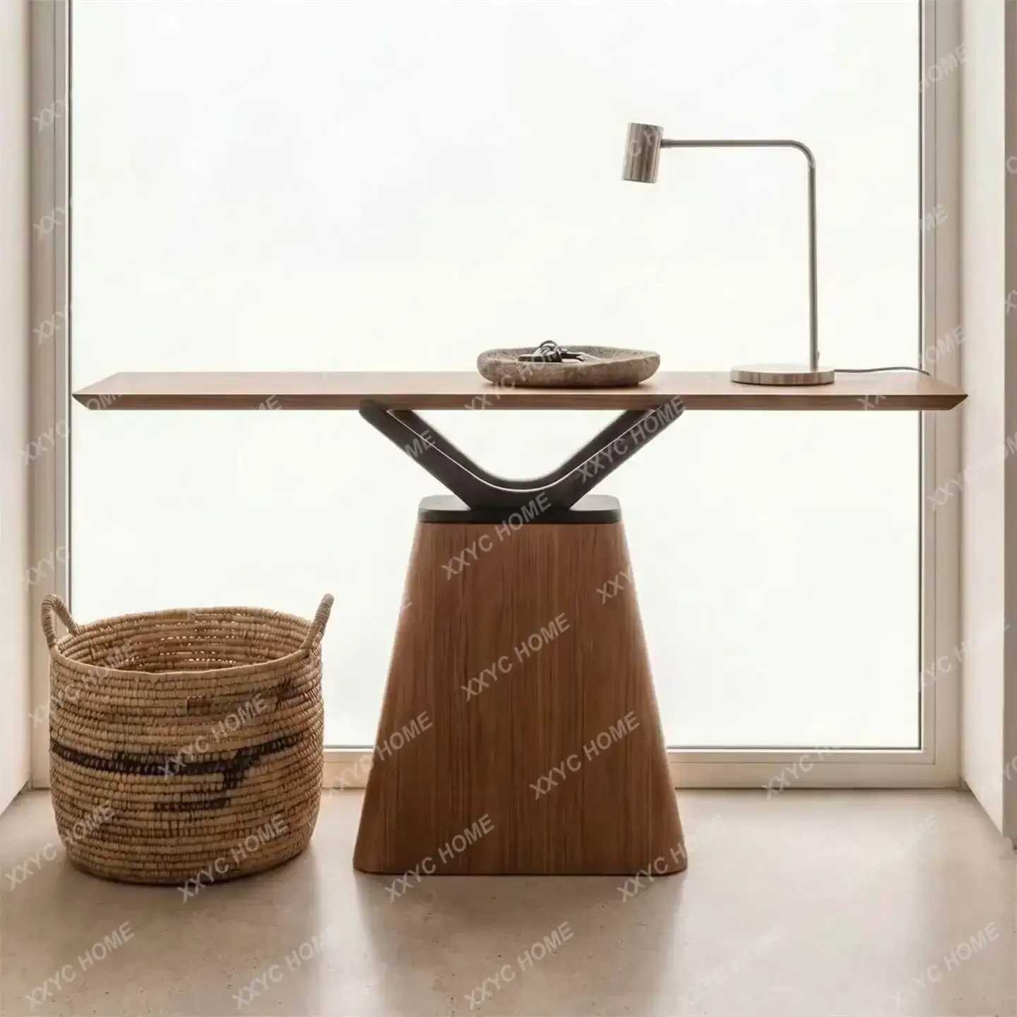 New arrive  minimalist solid wood porch table, modern minimalist  home decoration table, rectangular strip case
