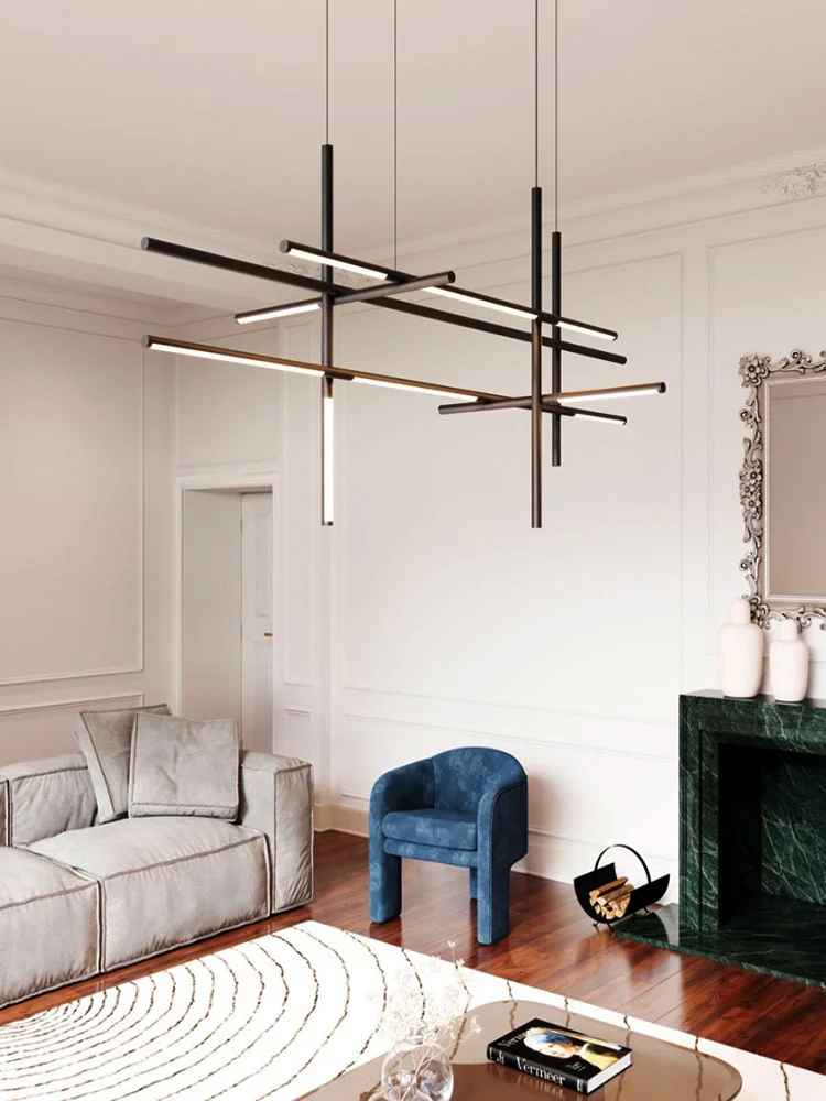 Upgrade Your Home Modern Minimalist Black Gold Chandeliers Elegant Home-applicants Led Dimmable Indoor Lightings For Living Room