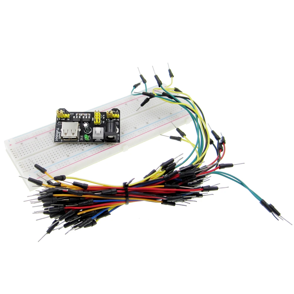 MB102 Breadboard Power Module+MB-102 830 Points Solderless Prototype Bread Board kit +65 Flexible Jumper Wires