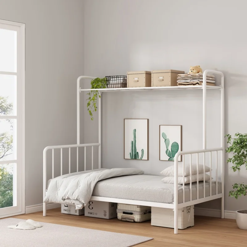 

bold and thickened apartment multi-functional hanging clothes and objects integrated household children's single steel frame bed