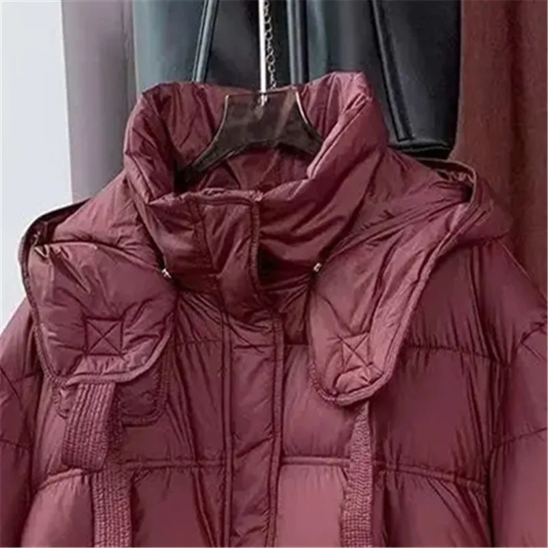 Autumn Winter Parkas Women short Warm Down Cotton Jacket 2026 New Hooded Long Sleeve Casual Loose Padded Short Coat Female T1657