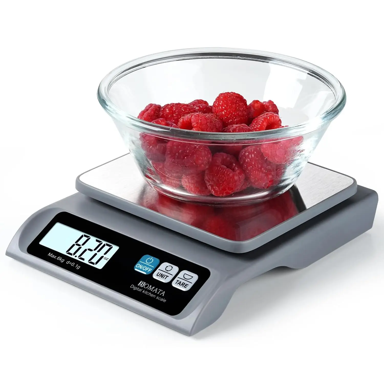 

Digital Kitchen Scale with Removable Stainless Steel Pan, 0.1g/13lb High Accuracy, Backlit LCD Display for Cooking and Baking