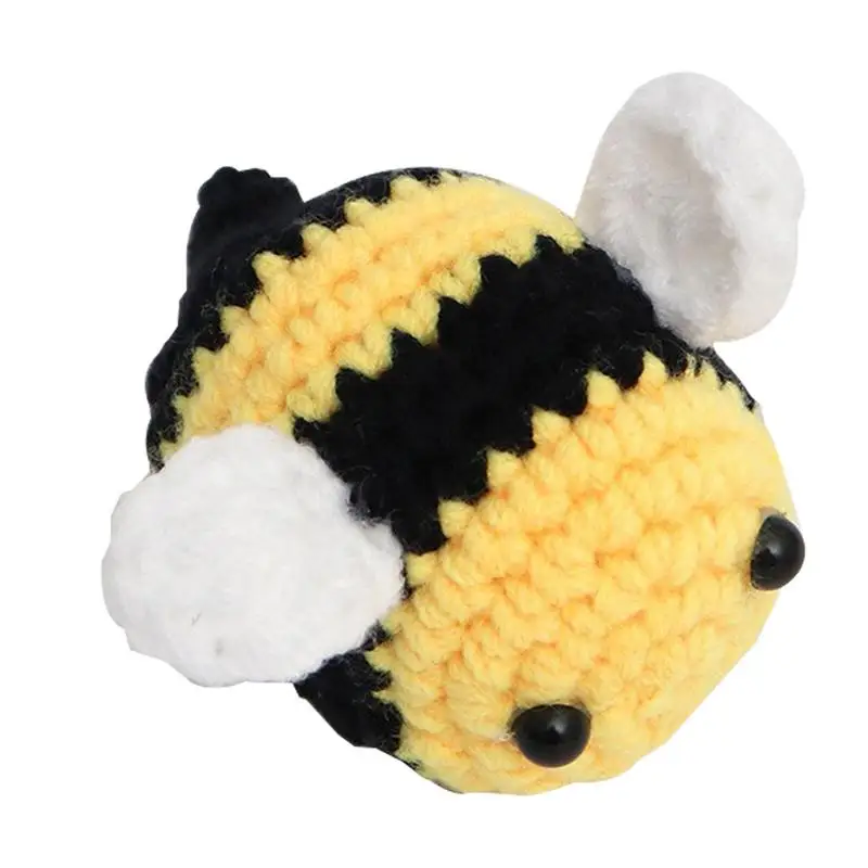 Crochet Animal Dolls Crochet Cartoon Bee Toy Handmade Crochet Toys Funny Bee Toy For Accompanying Playing Home Decoration