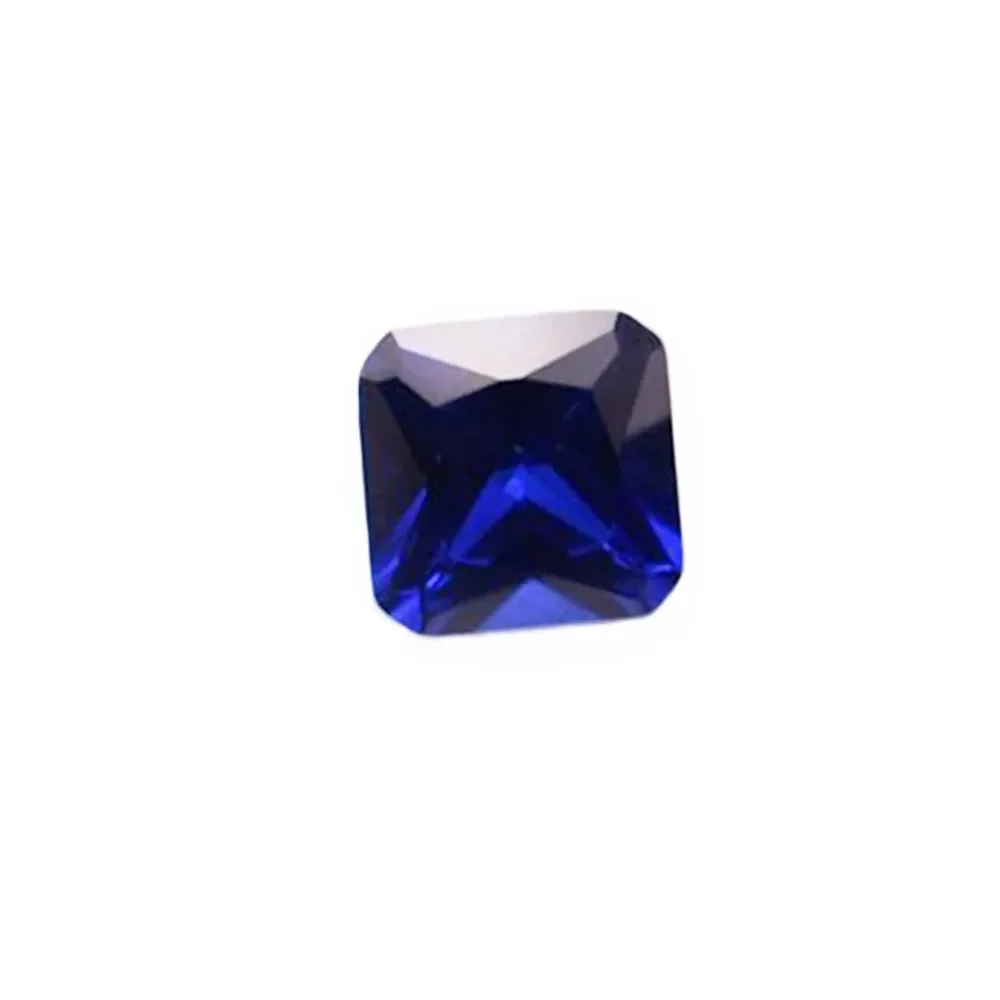 Square Faceted Blue Spinel Radiant Cut Vivid Blue Spinel Gem Suitable for Wax Casting