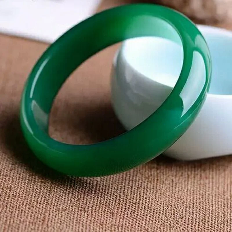 

Jade High Ice Agate Chalcedony Imperial Green Bracelet Finely Crafted Polished Ice Green Agate Chalcedony Bracelet Jade Bracelet