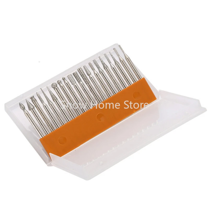 20 Sets of Diamond Grinding Heads, Needle Grinding Packaging Boxes, Steel Sand Grinding Needles, DIY Grinding and Carving Tools