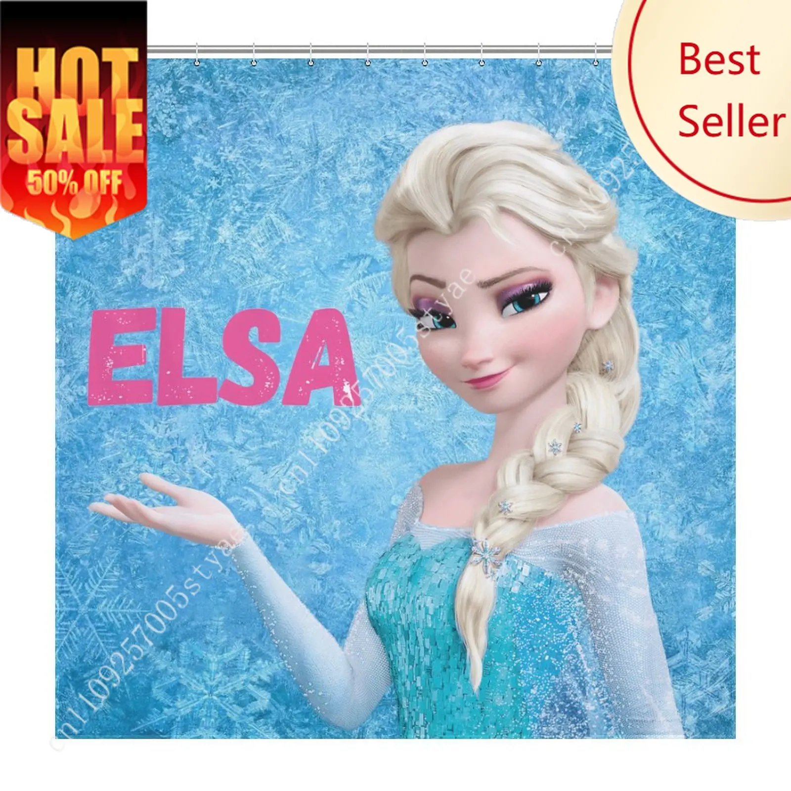 

Elsa Anna Shower Curtain 2025 Disney Cartoon Movie Kids Cute Animal Bathroom Home Party Decor Waterproof Custom Bath Curtain